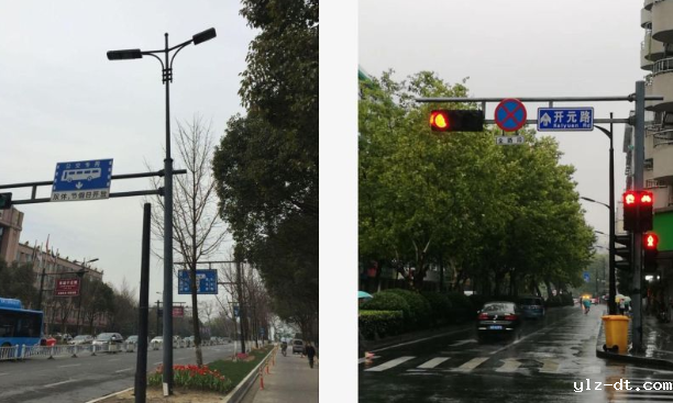杭州道路交通信号共杆路灯