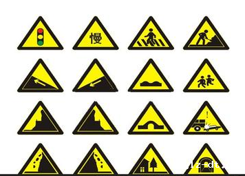 交通警告标志牌